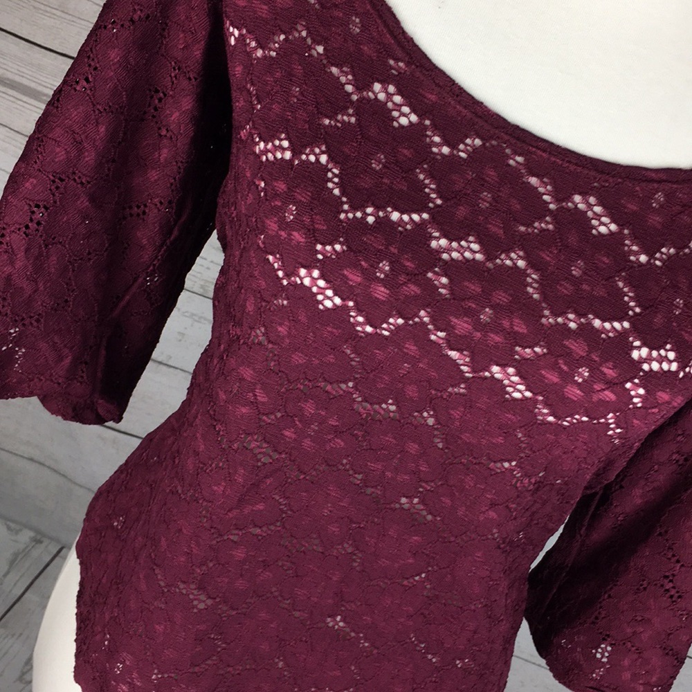 Maroon Lace Top - Picture 2 of 4